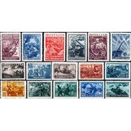  1942-1943. СССР. 737−747,756−760. Комплект марок «Великая Отечественная война». Выпуски 1942-1943 гг. 16 марок, фото 1 