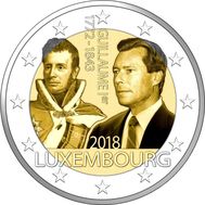  2 евро 2018 «175 лет со дня смерти Великого герцога Гийома I» Люксембург, фото 1 