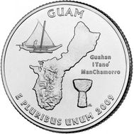 25 центов 2009 «Гуам» (штаты и территории США) случайный монетный двор, фото 1 