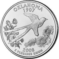  25 центов 2008 «Оклахома» (штаты США), фото 1 