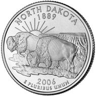  25 центов 2006 «Северная Дакота» (штаты США), фото 1 