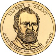  1 доллар 2011 «18-й президент Улисс С. Грант» США (случайный монетный двор), фото 1 