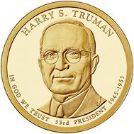  1 доллар 2015 «33-й президент Гарри Трумэн» США, фото 1 