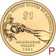 1 доллар 2011 «Трубка мира» США P (Сакагавея), фото 1 
