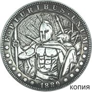  Хобо никель 1 доллар 1889 «Спарта» США (коллекционная сувенирная монета), фото 1 