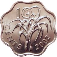  10 центов 2002 &laquo;Сахарный тростник&raquo; Свазиленд, фото 1 
