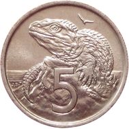  5 центов 1975 &laquo;Ящерица&raquo; Новая Зеландия, фото 1 
