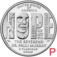  25 центов 2024 «Паули Мюррей» (Выдающиеся женщины США) P, фото 1 