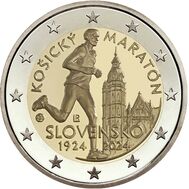  2 евро 2024 «100-летие Кошицкого марафона» Словакия, фото 1 