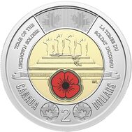  2 доллара 2025 «Неизвестный солдат. 25 лет репатриации» Канада (цветная), фото 1 