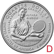  25 центов 2025 «Алтея Гибсон» (Выдающиеся женщины США) D, фото 1 