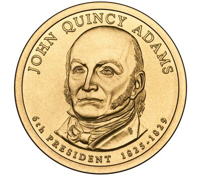  Монета 1 доллар 2008 «6-й президент Джон Куинси Адамс» США (случайный монетный двор), фото 1 