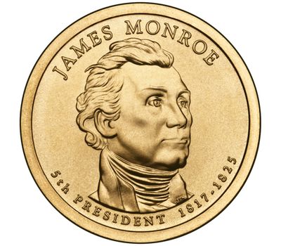  Монета 1 доллар 2008 «5-й президент Джеймс Монро» США (случайный монетный двор), фото 1 