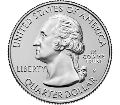  Монета 25 центов 2015 «Саратога» (30-й нац. парк США) P, фото 2 