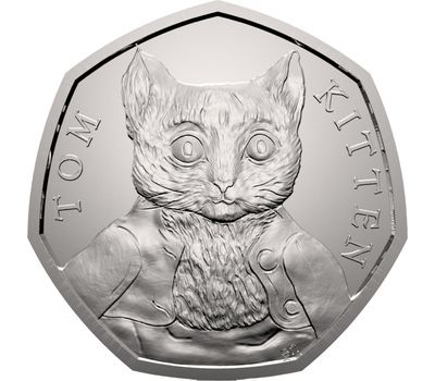  Монета 50 пенсов 2017 «Котенок Том» (Герои Беатрис Поттер), фото 1 