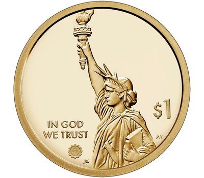  Монета 1 доллар 2019 «Сад попечителей, Джорджия» D (Американские инновации), фото 2 