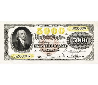  Банкнота 5000 долларов 1878 США (копия), фото 2 