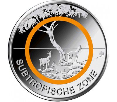  Монета 5 евро 2018 «Субтропическая зона» Германия, фото 1 