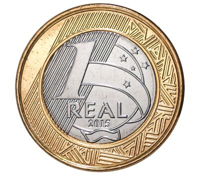  Монета 1 реал 2015 «Олимпиада в Рио-де-Жанейро. Футбол» Бразилия, фото 2 