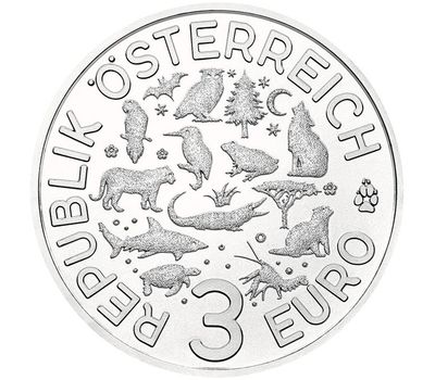  Монета 3 евро 2017 «Красочные животные — Крокодил» Австрия, фото 2 