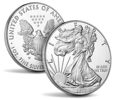  Монета 1 доллар 2020 «Шагающая свобода» США (серебро), фото 3 