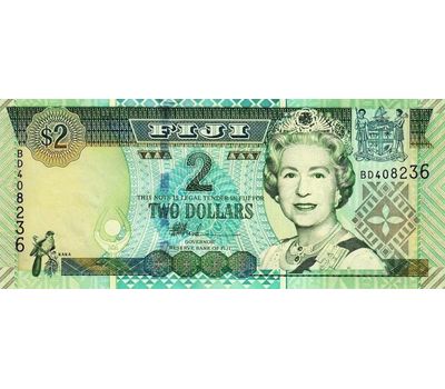  Банкнота 2 доллара 2002 Фиджи Пресс, фото 1 