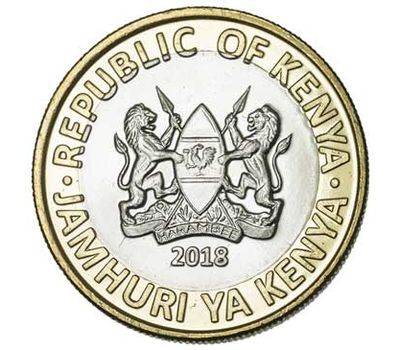  Монета 10 шиллингов 2018 «Лев» Кения, фото 2 