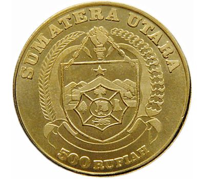  Монета 500 рупий 2017 «Жук-носорог» остров Суматра (Индонезия), фото 2 