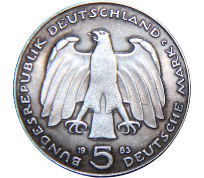  Монета 5 марок 1983 «Карл Маркс» Германия (копия), фото 2 
