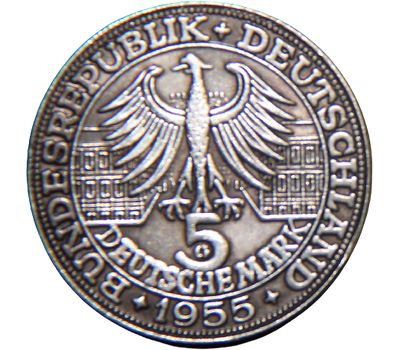  Монета 5 марок 1955 «Людвиг Вильгельм» Германия (копия), фото 2 