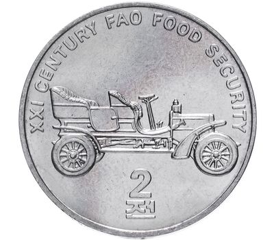  Монета 2 чона 2002 «ФАО — автомобиль» Северная Корея, фото 1 