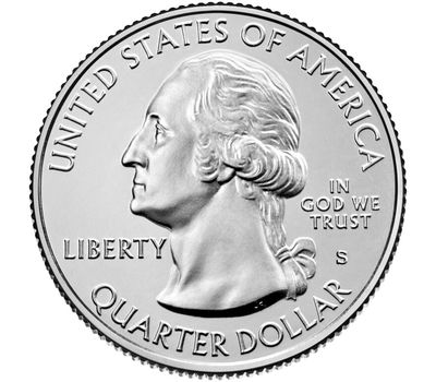  Монета 25 центов 2021 «Пилоты из Таскиги» (56-й нац. парк США) S, фото 2 