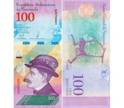 Банкнота 100 боливар 2018 Венесуэла (22.03.2018) Пресс, фото 1 