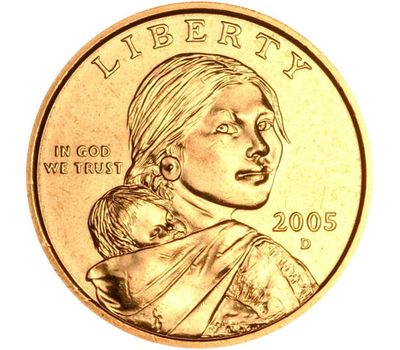  Монета 1 доллар 2005 «Парящий орёл» США D (Сакагавея), фото 2 