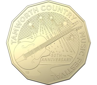  Монета 50 центов 2022 «Фестиваль кантри-музыки в Тамворте» Австралия, фото 1 