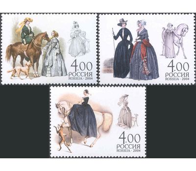  3 почтовые марки «Дамская верховая езда. Костюм «Амазонка» 2004, фото 1 