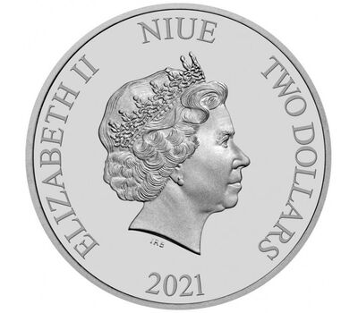  Монета 2 доллара 2021 «Черная Жемчужина. Джек Воробей. Пираты Карибского моря» Ниуэ (серебро 1 унция), фото 2 