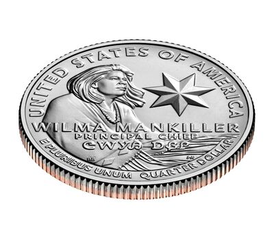  Монета 25 центов 2022 «Вилма Мэнкиллер» (Выдающиеся женщины США) P, фото 3 