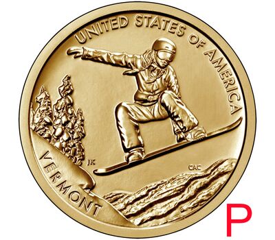 Монета 1 доллар 2022 «Сноуборд. Вермонт» P (Американские инновации), фото 1 
