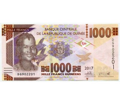  Банкнота 1000 франков 2017 Гвинея Пресс, фото 1 