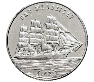  Монета 1 доллар 2021 «Парусник «Дар Молодости» Остров Флорес, фото 1 