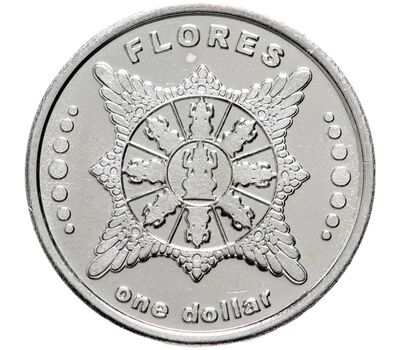  Монета 1 доллар 2021 «Парусник «Дар Молодости» Остров Флорес, фото 2 
