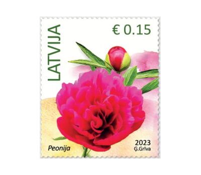  3 почтовые марки «Стандарт. Флора. Цветы» Латвия 2023, фото 2 