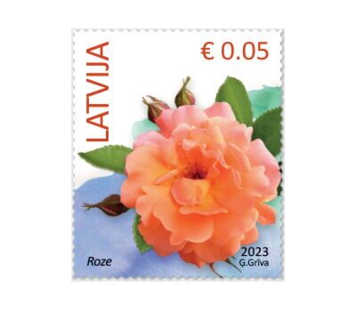  3 почтовые марки «Стандарт. Флора. Цветы» Латвия 2023, фото 3 