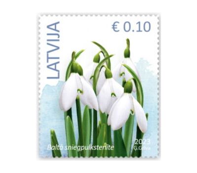  2 почтовые марки «Стандарт. Флора. Цветы» Латвия 2023, фото 3 